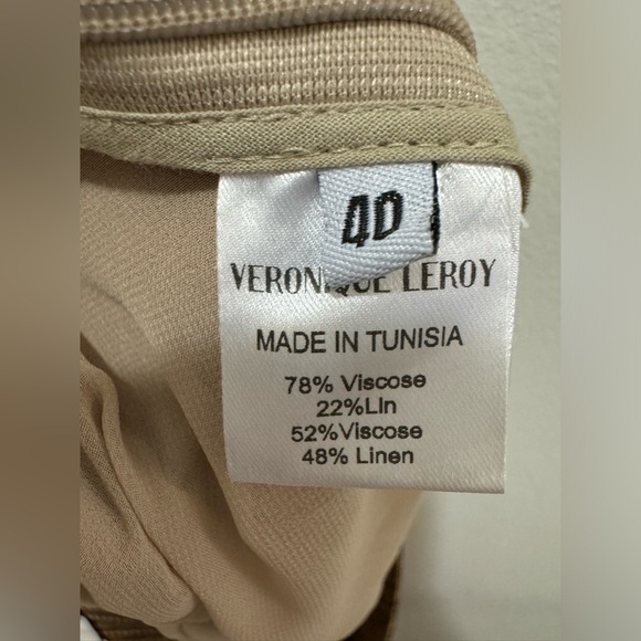 $440 Veronique Leroy Paris Linen Blend Skirt in Pink Mauve size US 8 - Picture 5 of 6